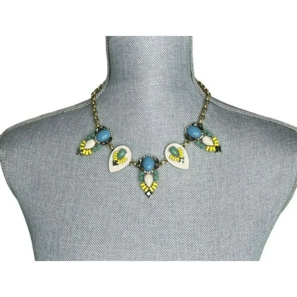 J.Crew Bib Style Statement Necklace Mixed Stone. 💖HP💖 - Picture 1 of 6